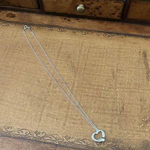 Tiffany Elsa Peretti open heart pendant and chain